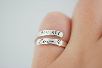 You are loved Wrap Ring - Sterling Silver Ring - Friend Jewelry