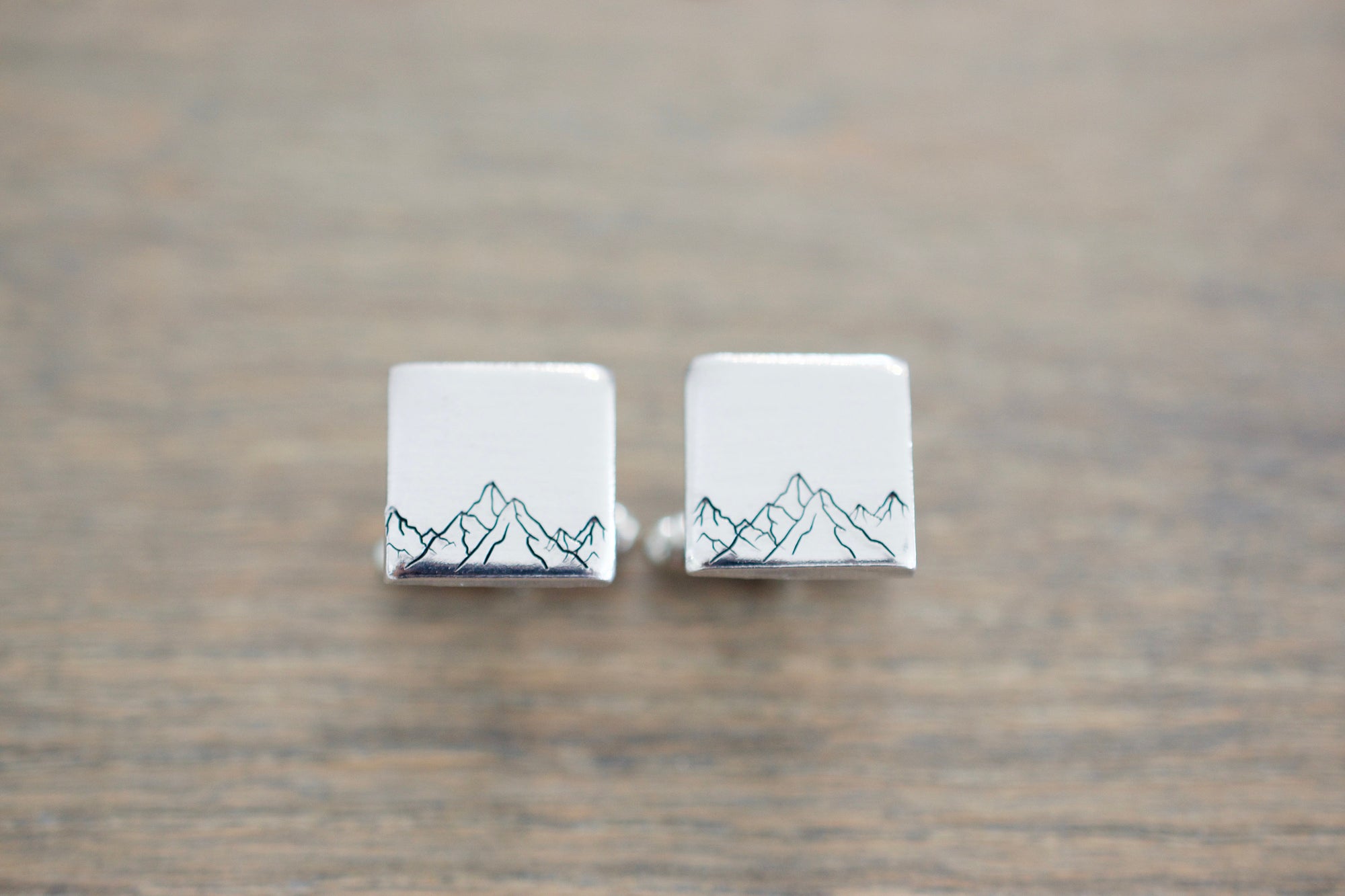 Mountain Cufflinks - Personalized Cufflinks - Gift for him, men, groom, dad