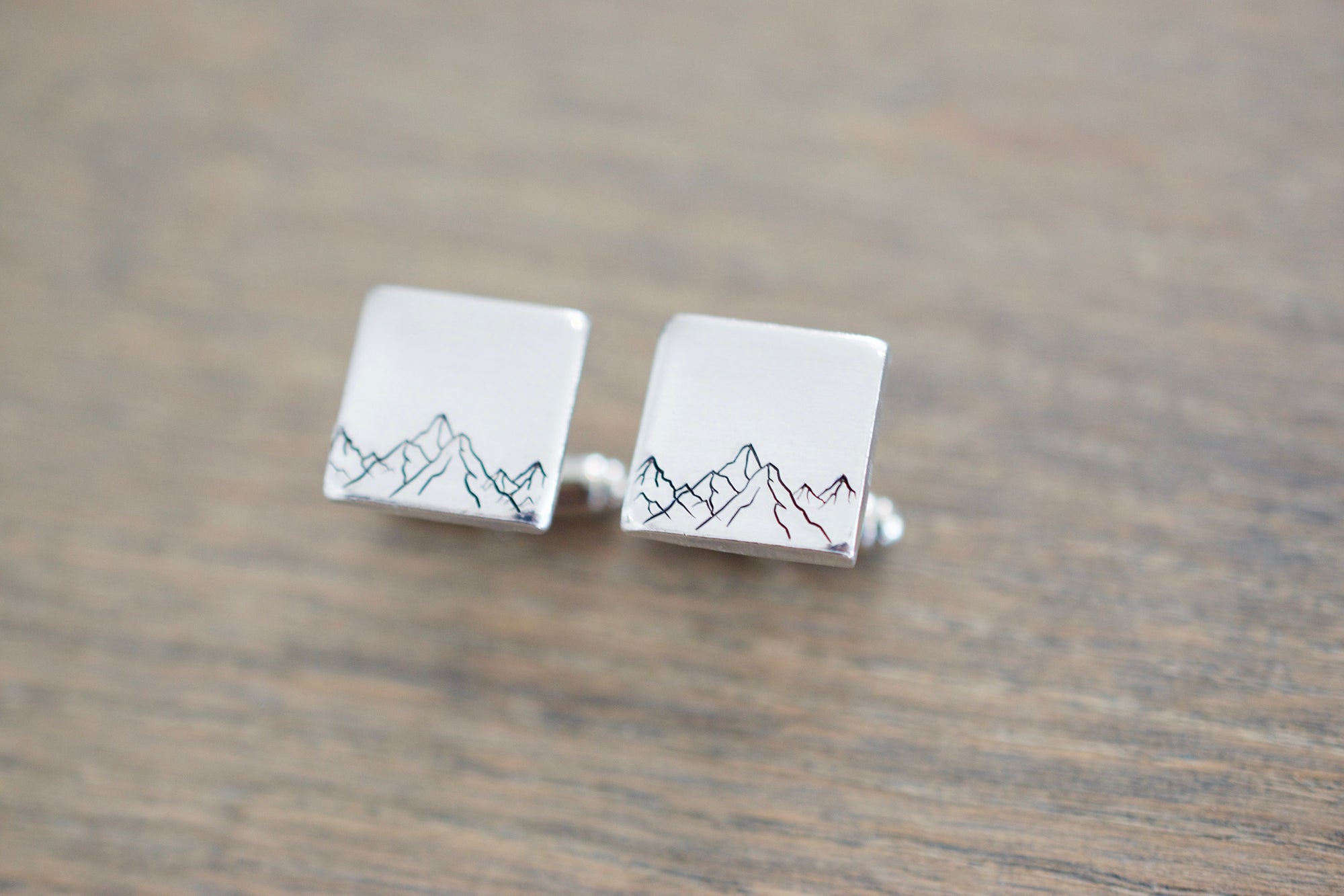 Mountain Cufflinks - Personalized Cufflinks - Gift for him, men, groom, dad