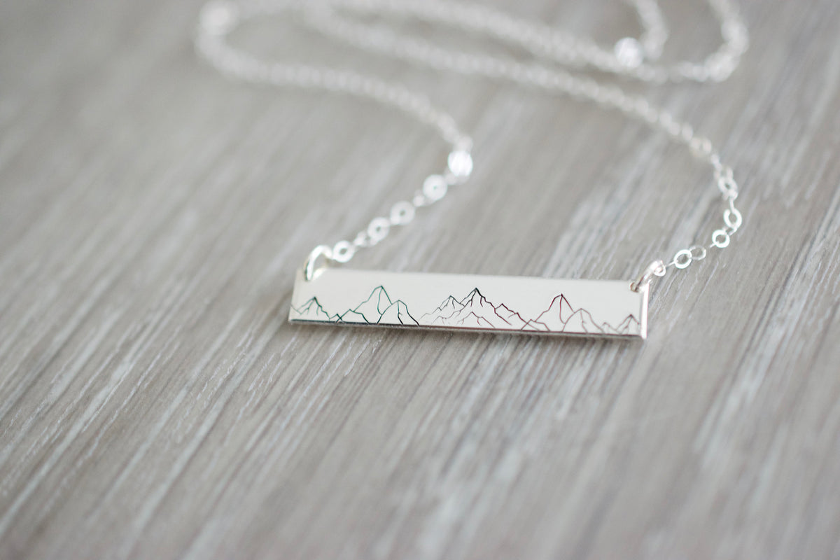 Mountain Bar Necklace - Sterling, 14kt Gold Fill, Rose Gold