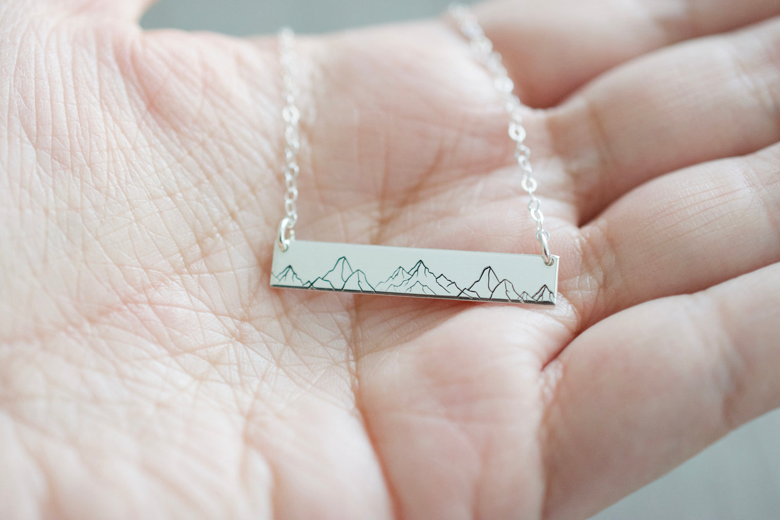 Mountain Bar Necklace - Sterling, 14kt Gold Fill, Rose Gold