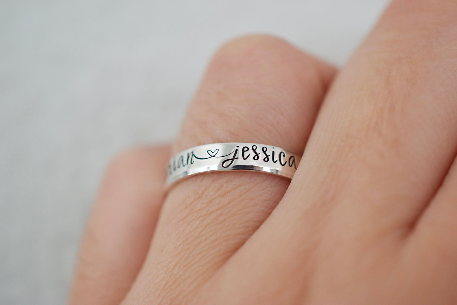 Custom Name Ring - Sterling Silver Ring - Couples Ring