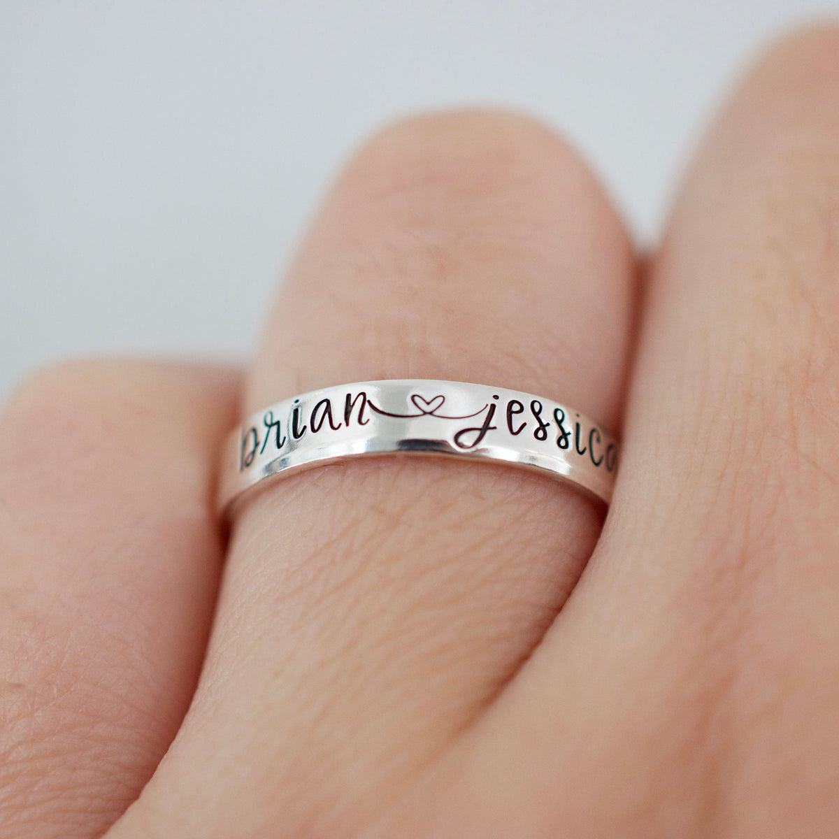 Custom Name Ring - Sterling Silver Ring - Couples Ring