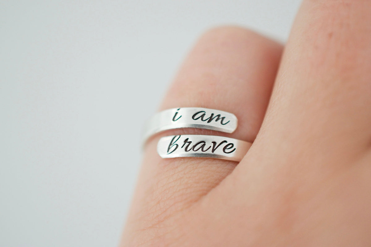 I am Brave Wrap Ring - Sterling Silver Ring