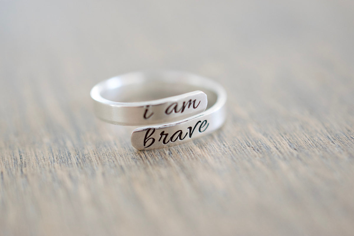 I am Brave Wrap Ring - Sterling Silver Ring