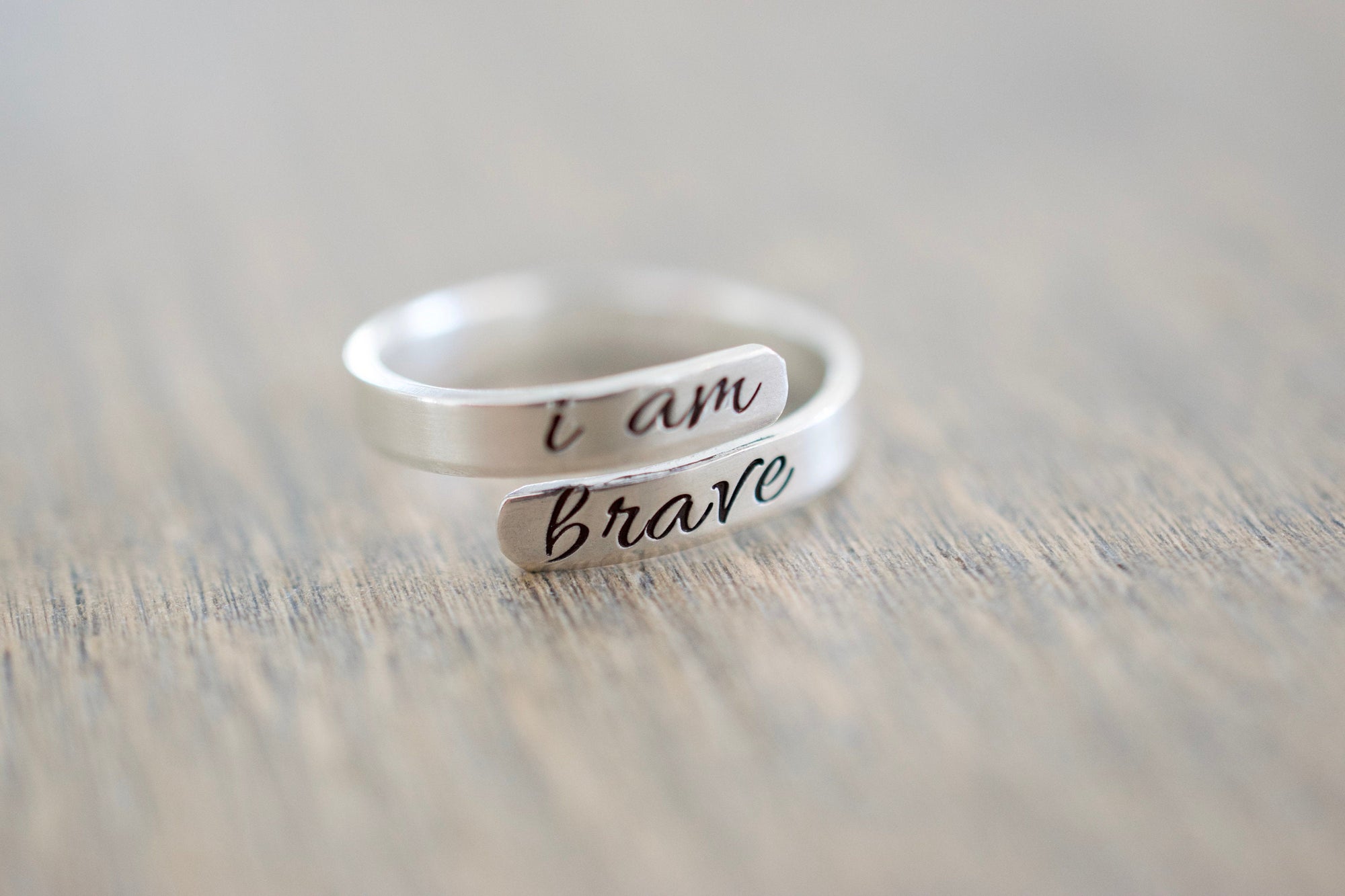 I am Brave Wrap Ring - Sterling Silver Ring