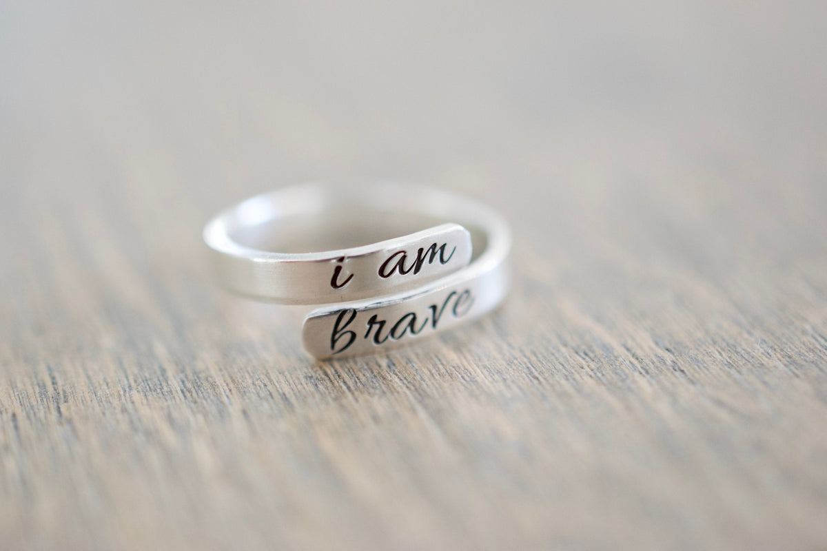I am Brave Wrap Ring - Sterling Silver Ring
