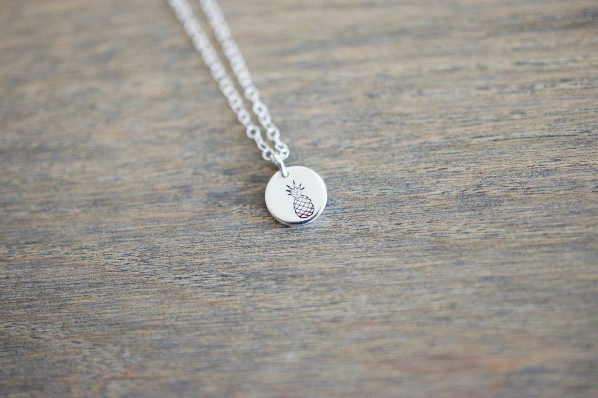 Pineapple Necklace - Jewelry for Mom - Sterling Necklace