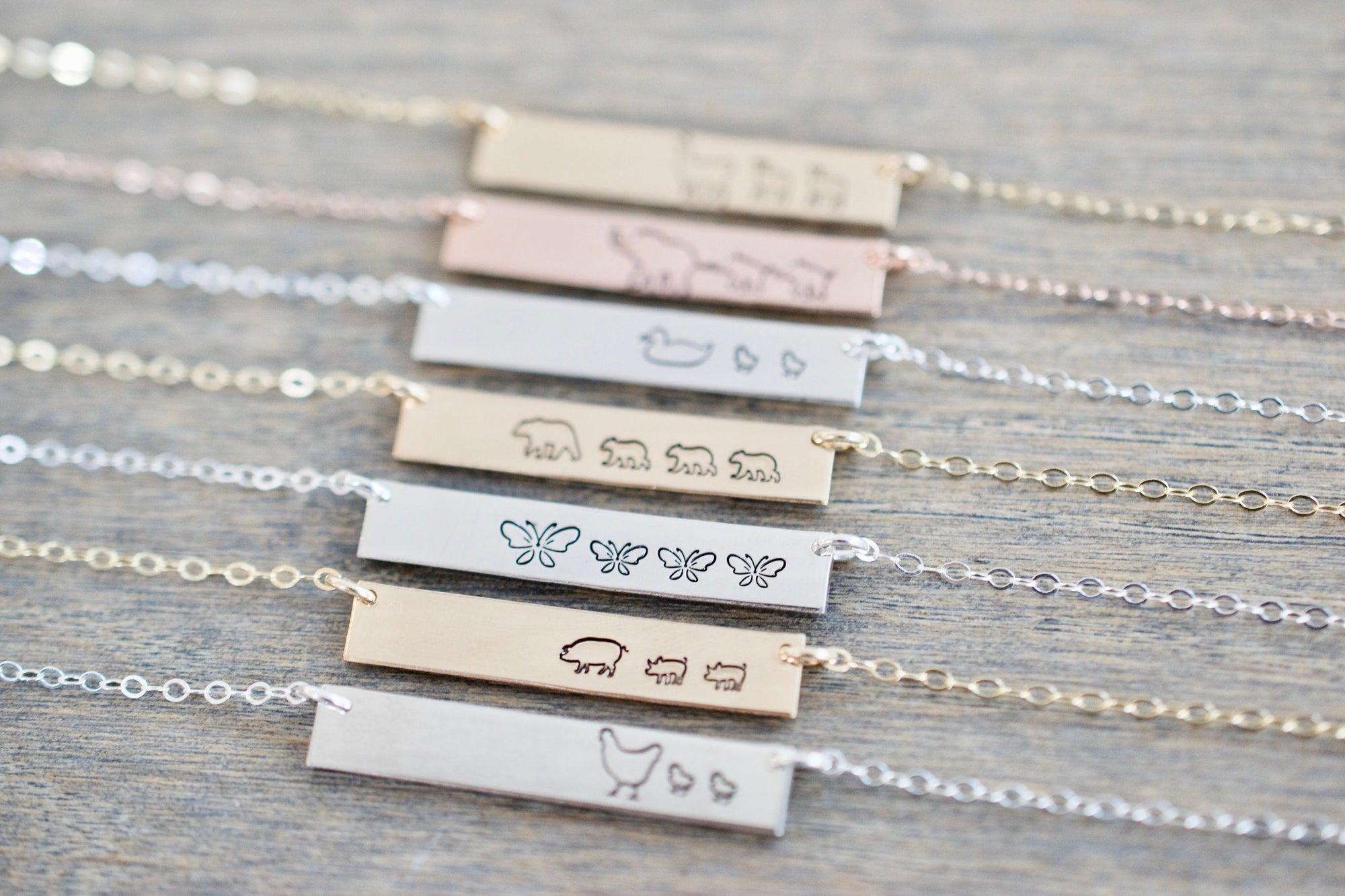 Mama and Baby Bar Necklace - Custom Bar Necklace - Gift for Mom, Her, Grandma