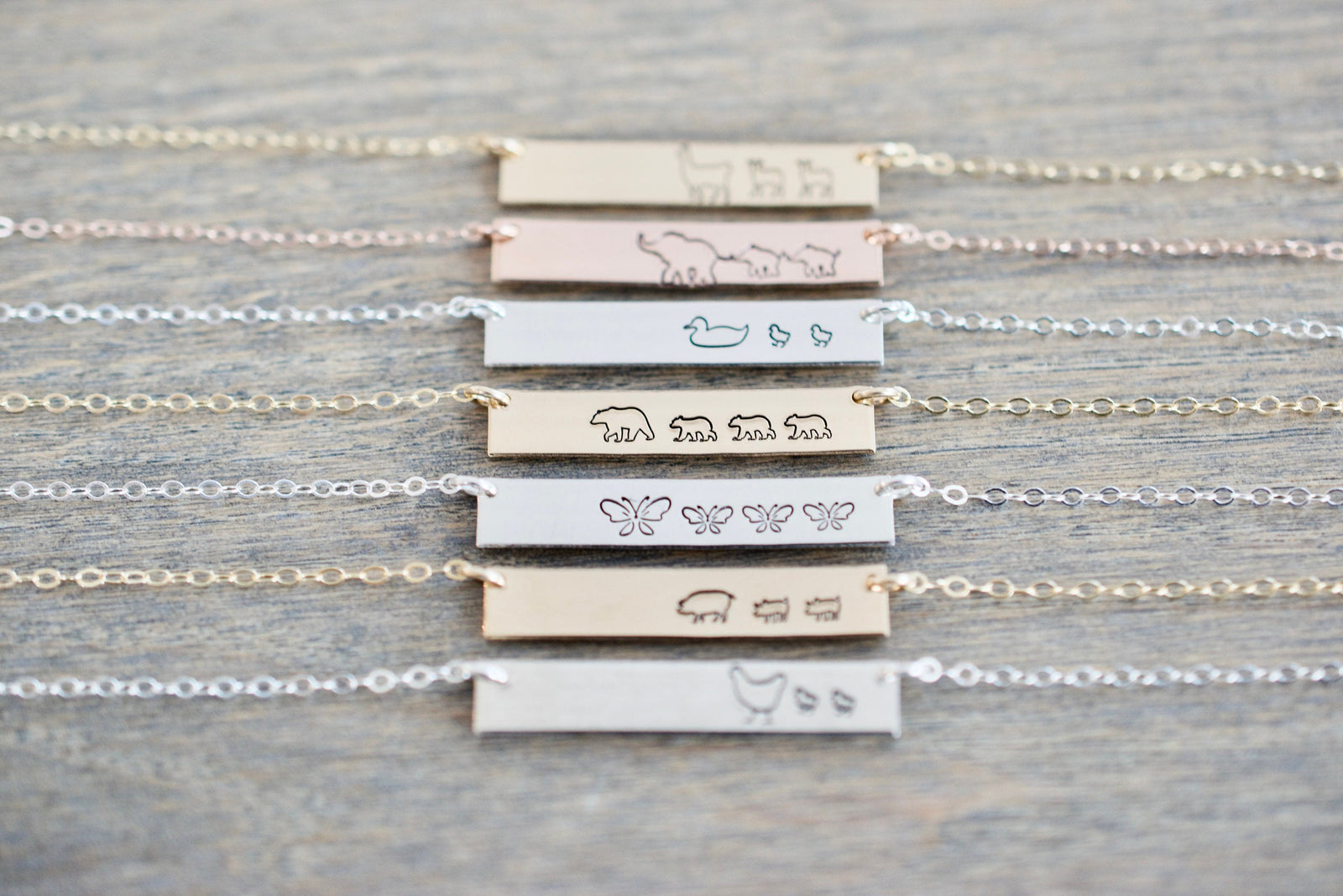 Mama and Baby Bar Necklace - Custom Bar Necklace - Gift for Mom, Her, Grandma