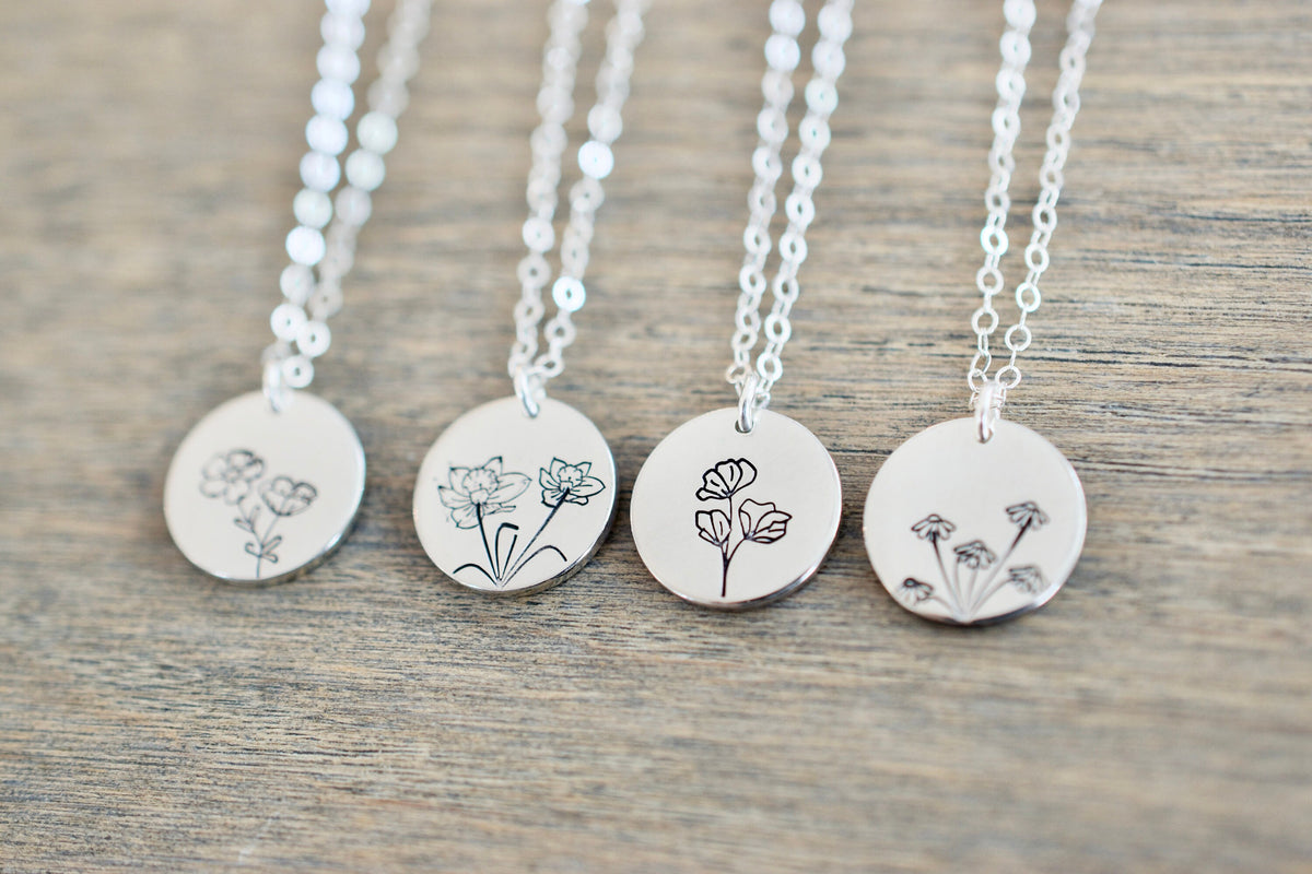 Birthmonth Flower Necklace - Flower Charm