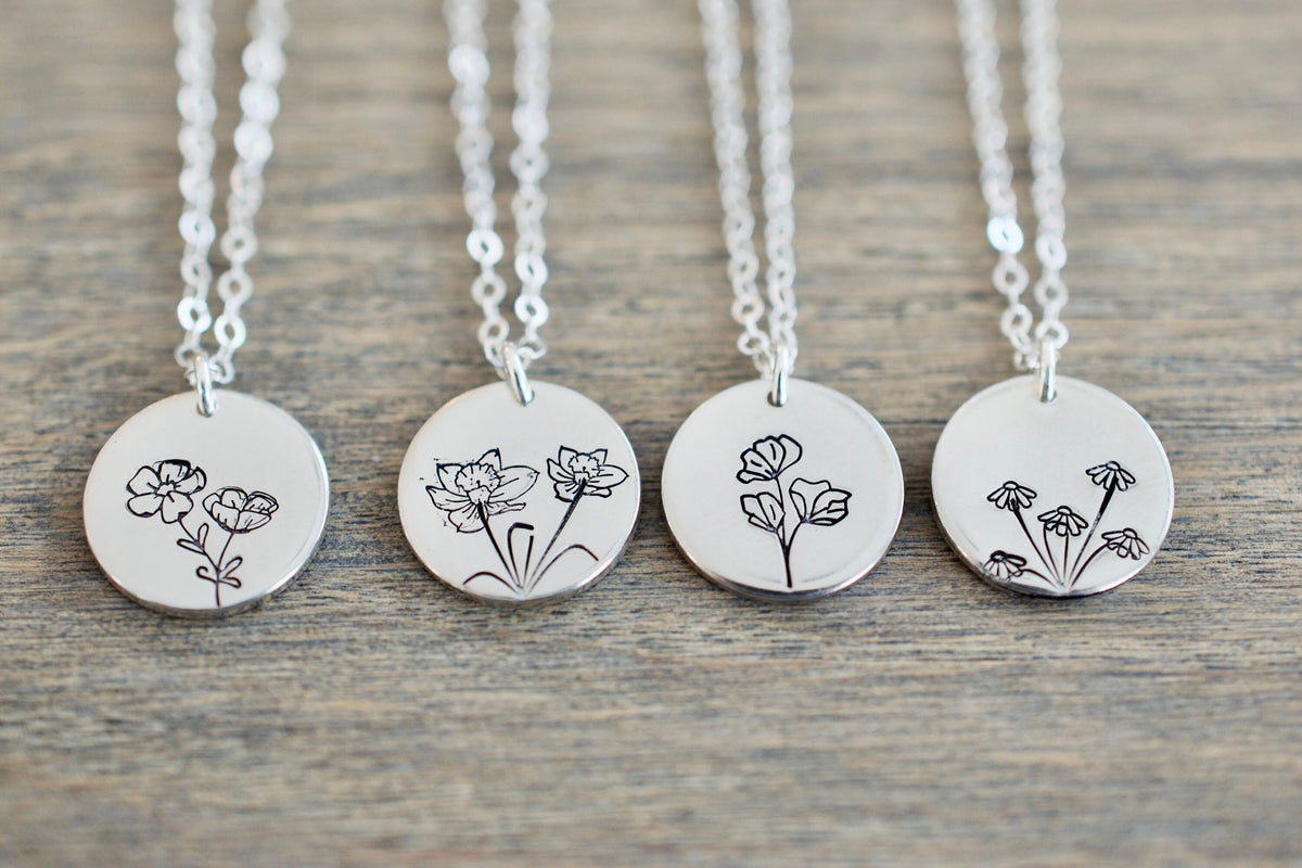 Birthmonth Flower Necklace - Flower Charm