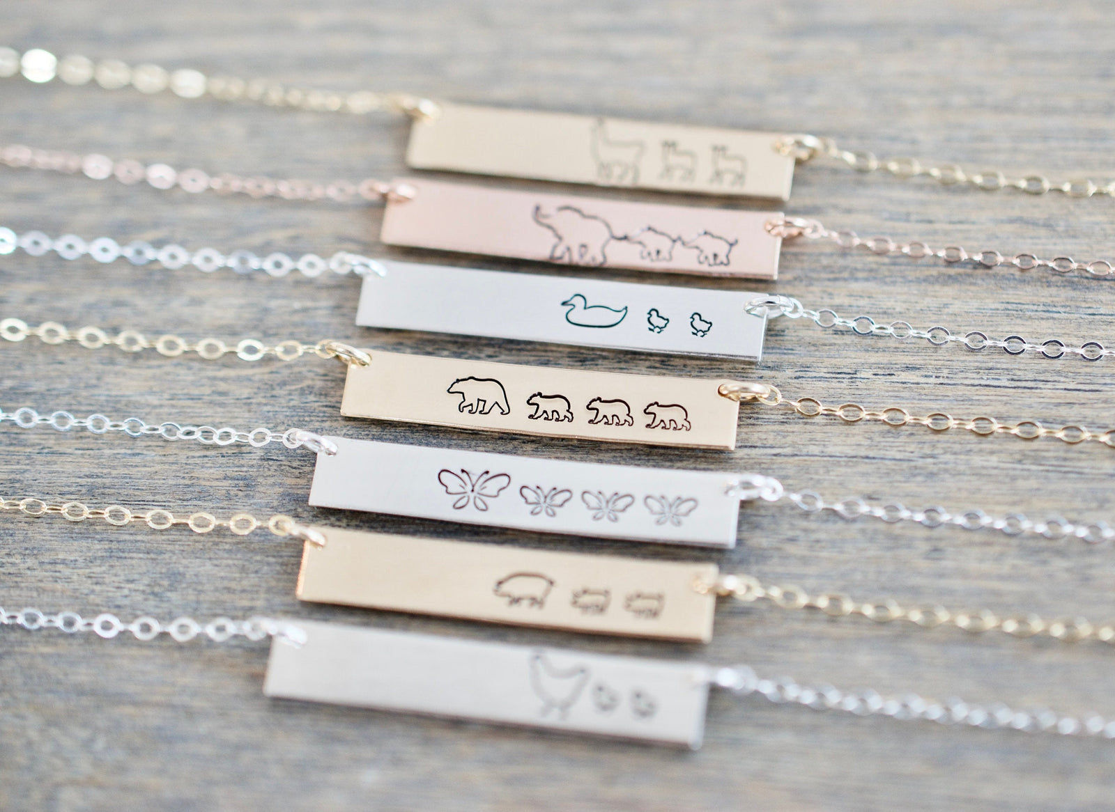 Mama and Baby Bar Necklace - Custom Bar Necklace - Gift for Mom, Her, Grandma