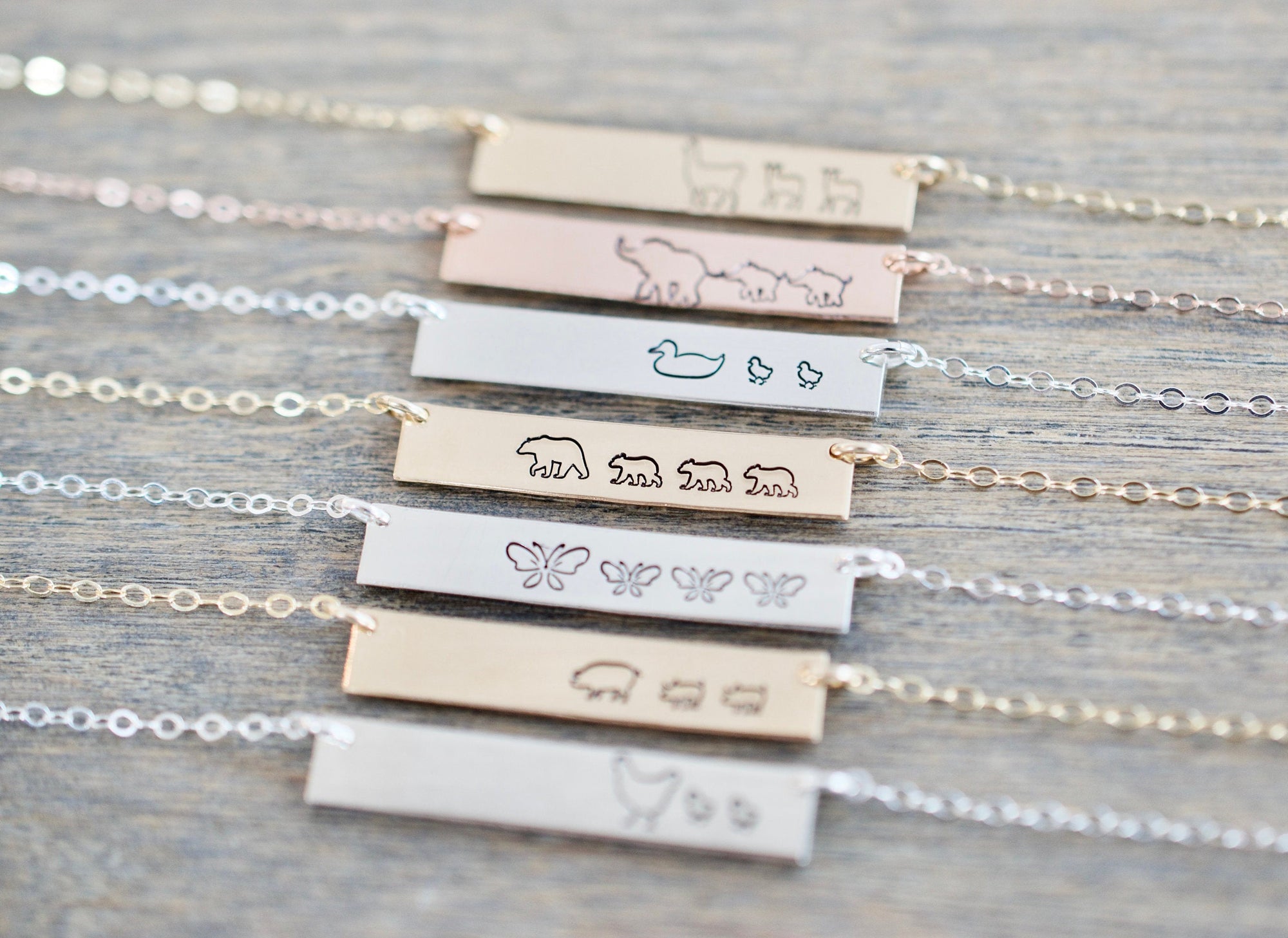 Baby name clearance bar necklace