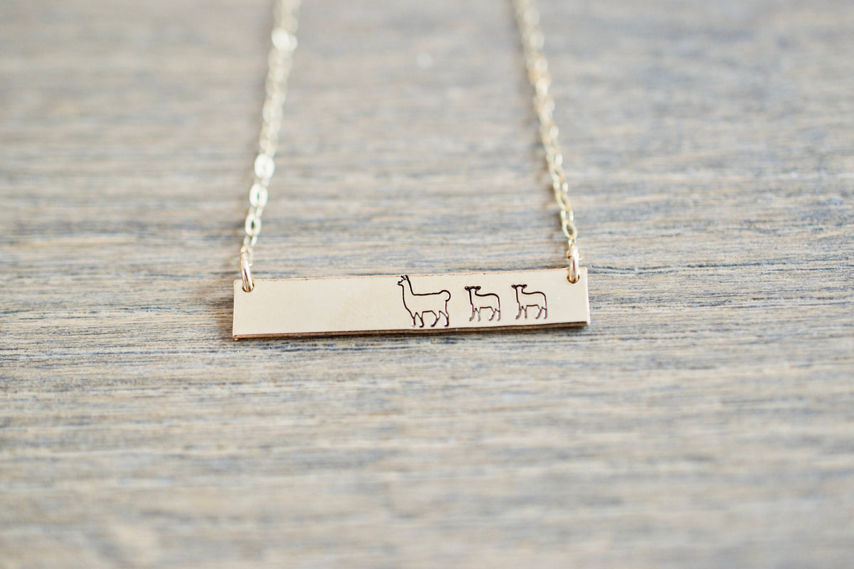 Llama Mama Bar Necklace - Custom Bar Necklace - Gift for Mom and Grandma