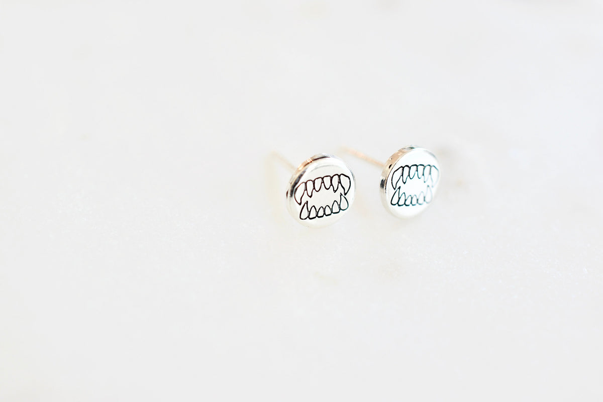 Fang Earrings - Sterling Monster Teeth Earrings - Gift for her