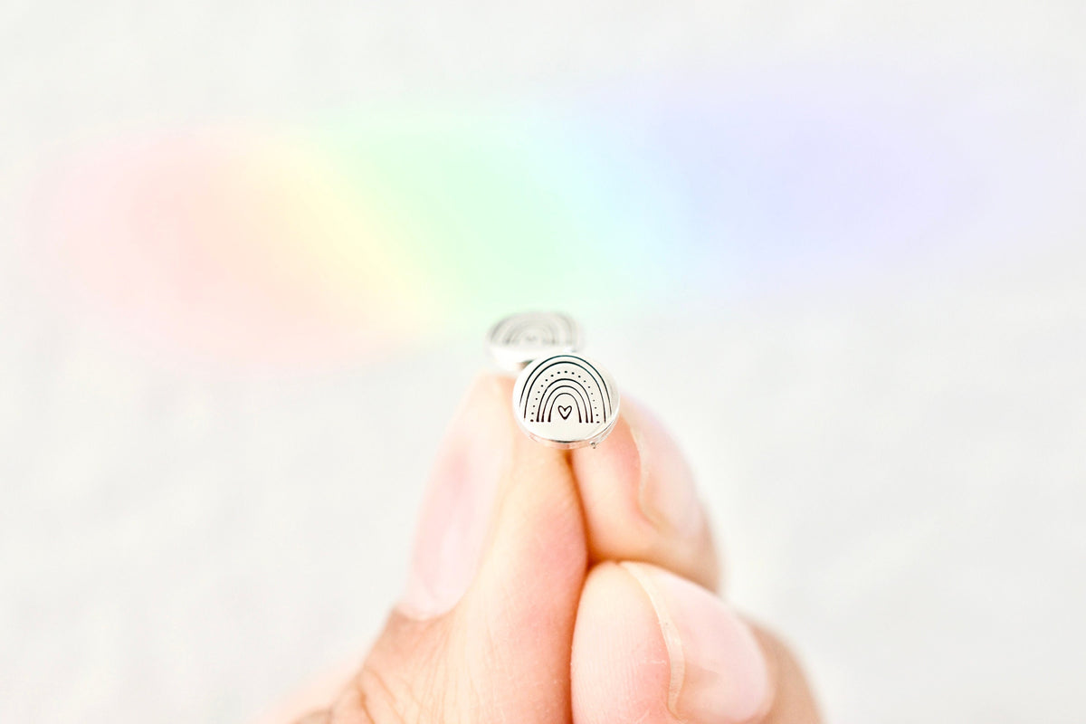 Rainbow Earrings - Sterling Earrings - Gift for her