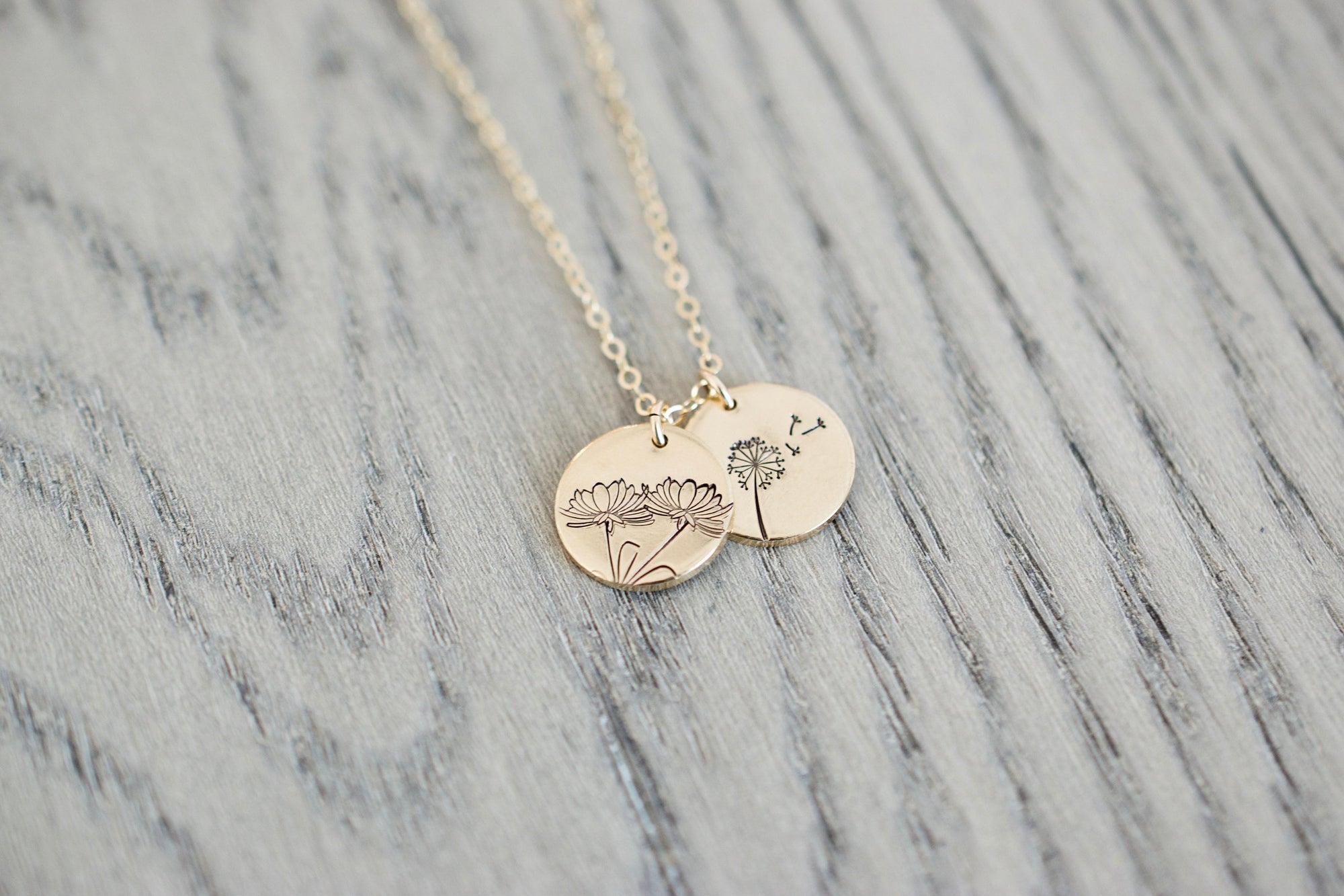 Birth Month Flower Charm Necklace