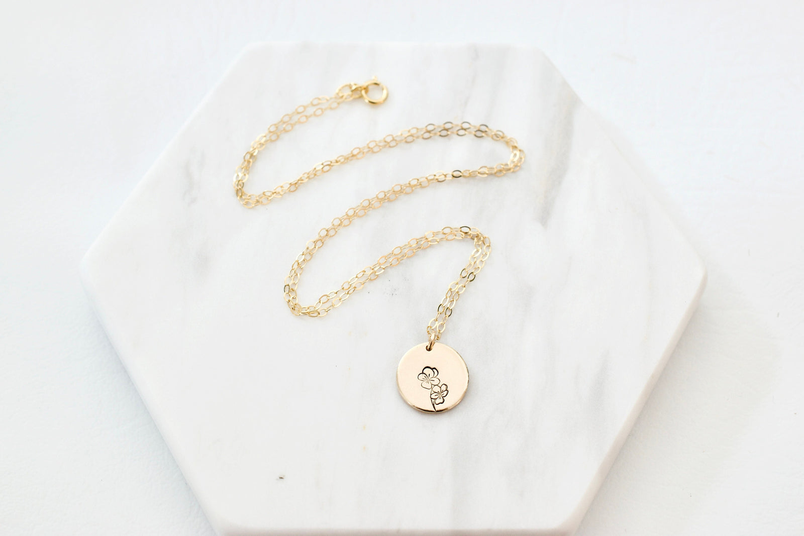 Violet Necklace - Birth Month Flower Jewelry - February Jewelry