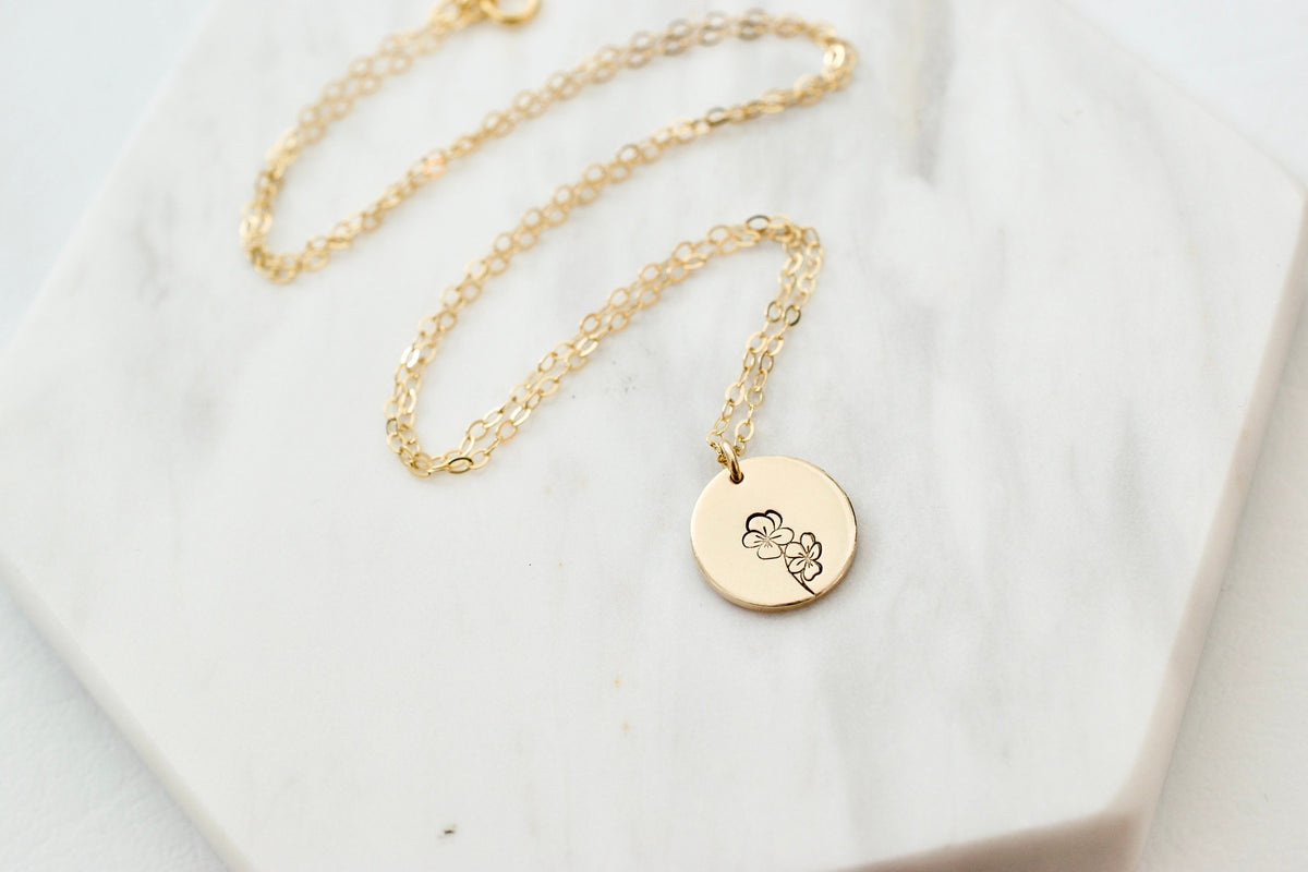 Violet Necklace - Birth Month Flower Jewelry - February Jewelry