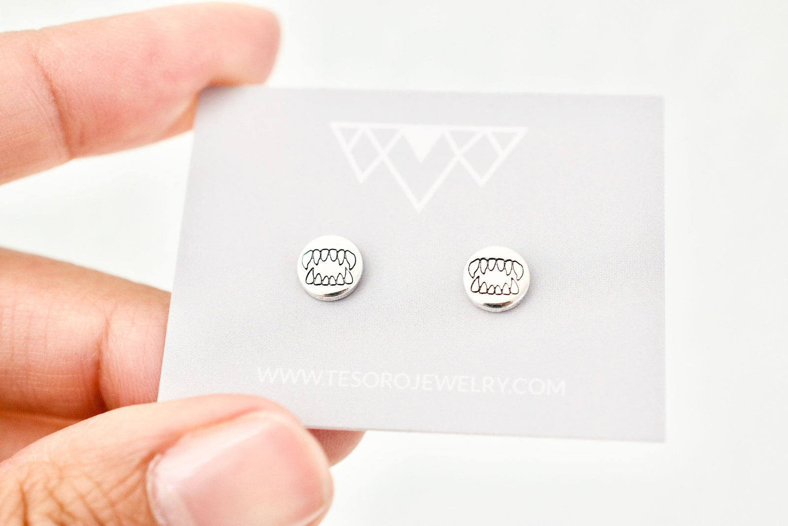 Fang Earrings - Sterling Monster Teeth Earrings - Gift for her