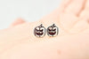 Jack O Lantern Earrings - Sterling Silver Pumpkin Earrings