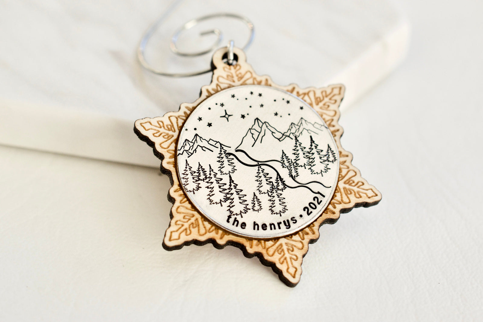 Family Ornament - Mountain Forest Scene - 2021 Christmas Ornament