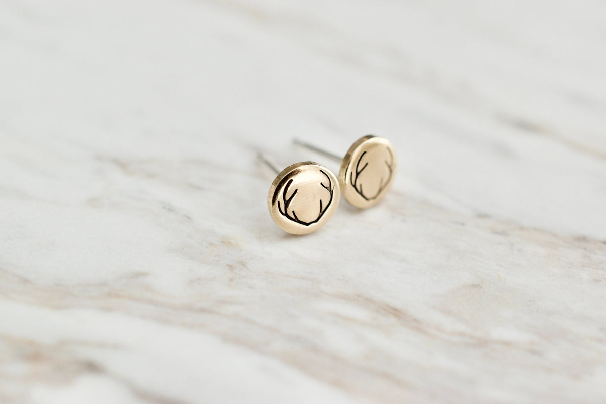 Antler Earrings - Gold Earrings