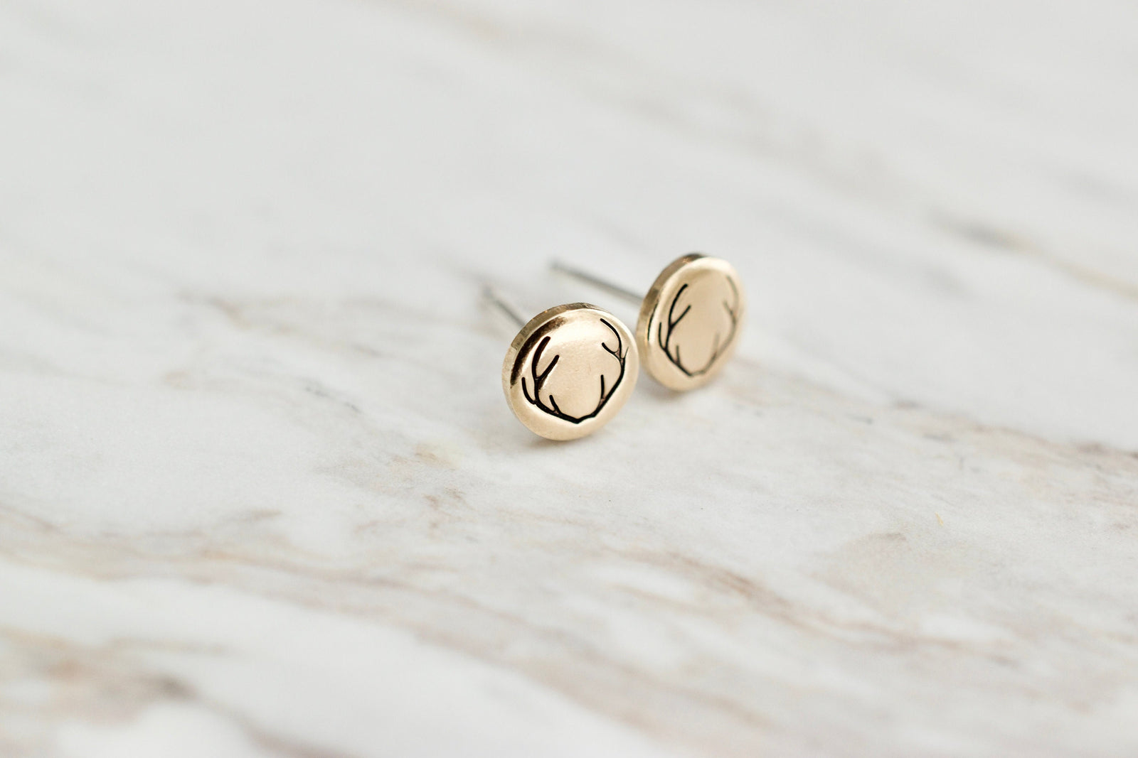 Antler Earrings - Gold Earrings