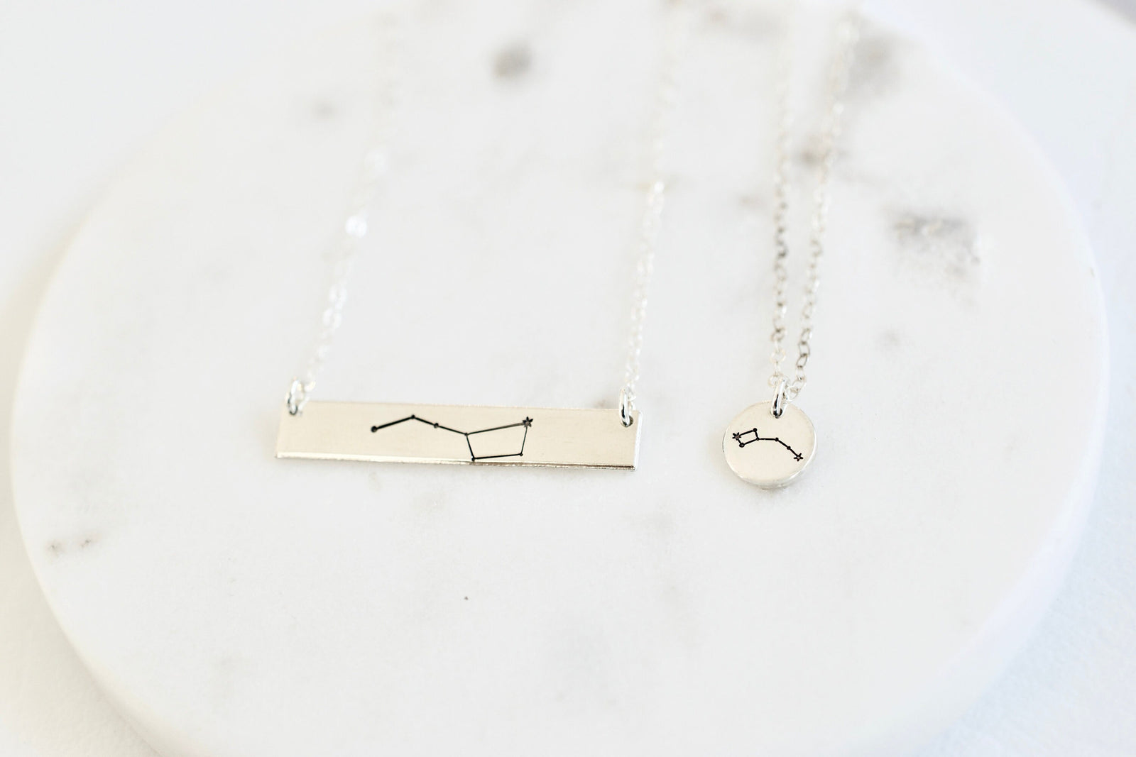 Big Dipper Little Dipper Necklace Set - Sterling Silver, 14kt Gold Filled, 14kt Rose Gold Filled