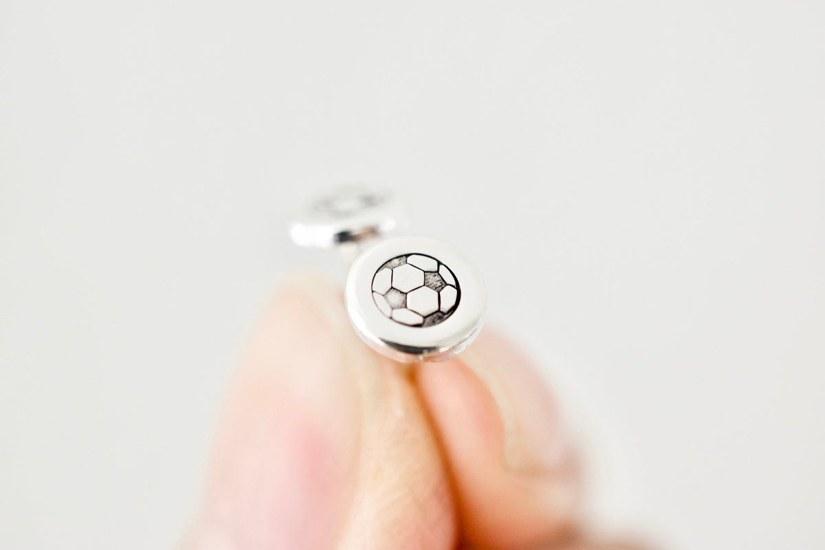 Soccer Earrings - Sterling Sport Stud Earrings