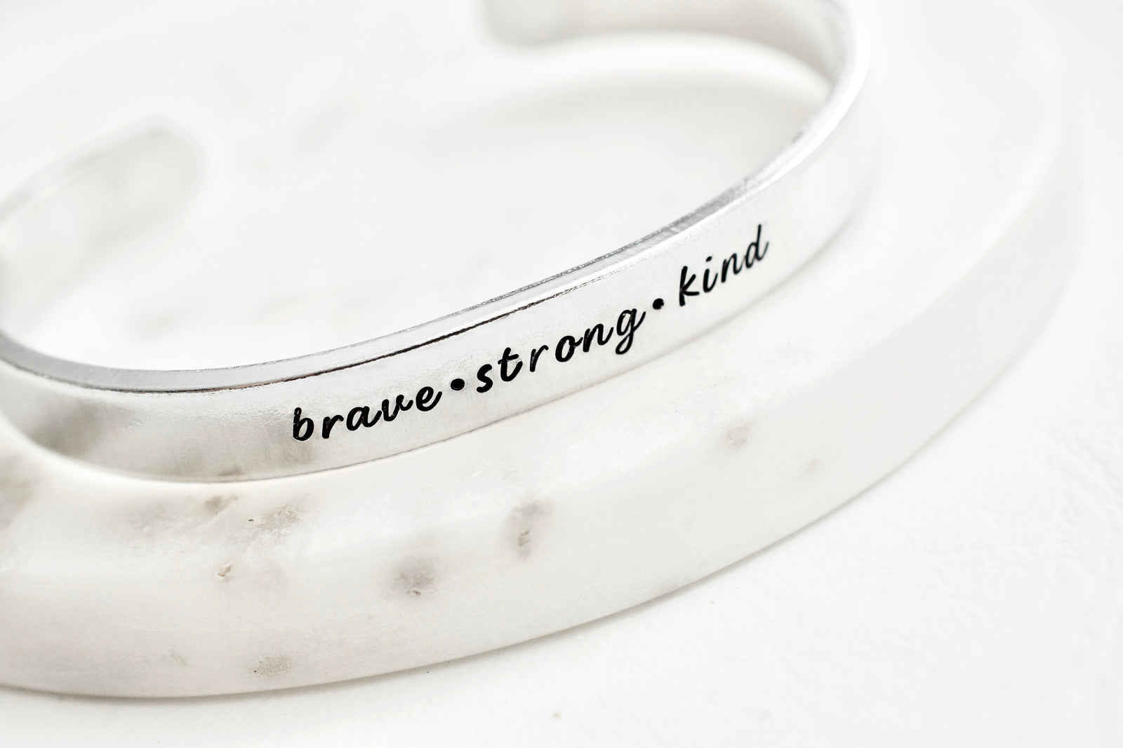 Brave Strong Kind Bracelet - Motivational Jewelry - 1/4 inch