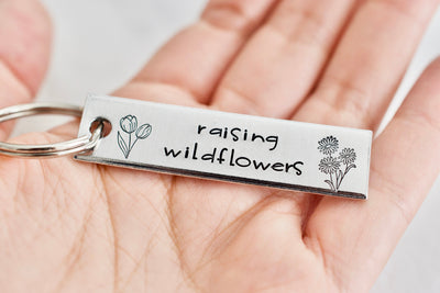 Raising Wildflowers Keychain - Birth Month Flower
