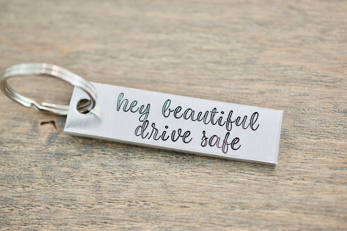 Hey Handsome Keychain - Hey Beautiful Keychain - Set of His and Hers Keychains