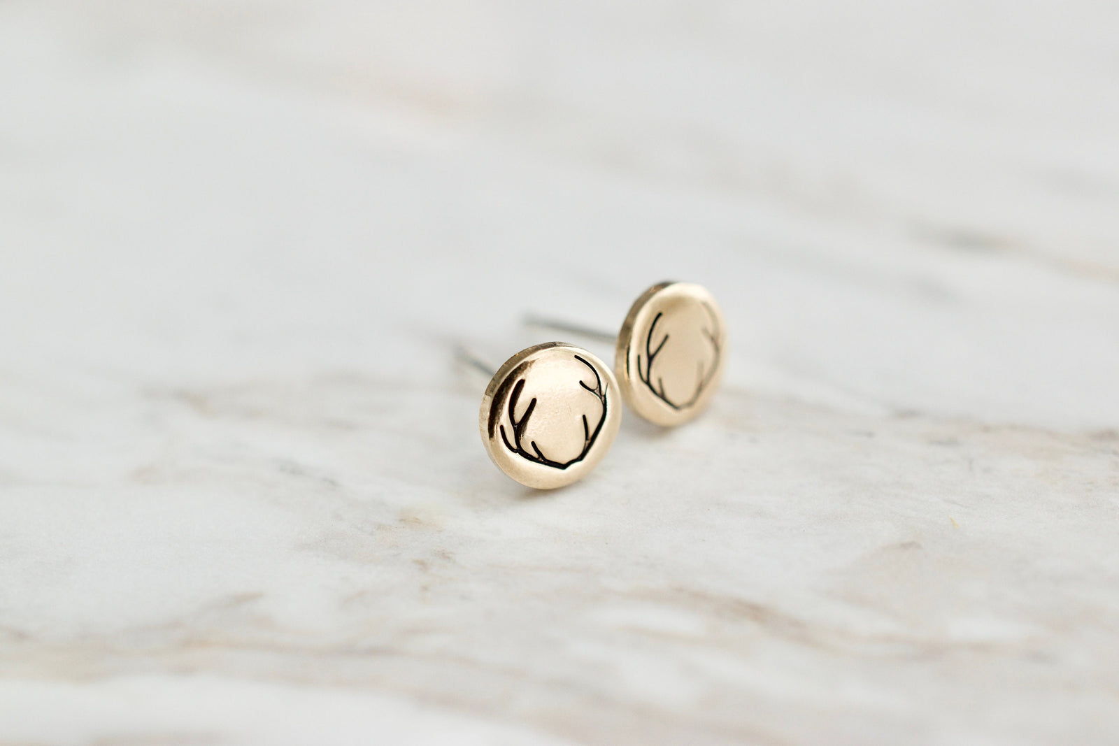 Antler Earrings - Gold Earrings