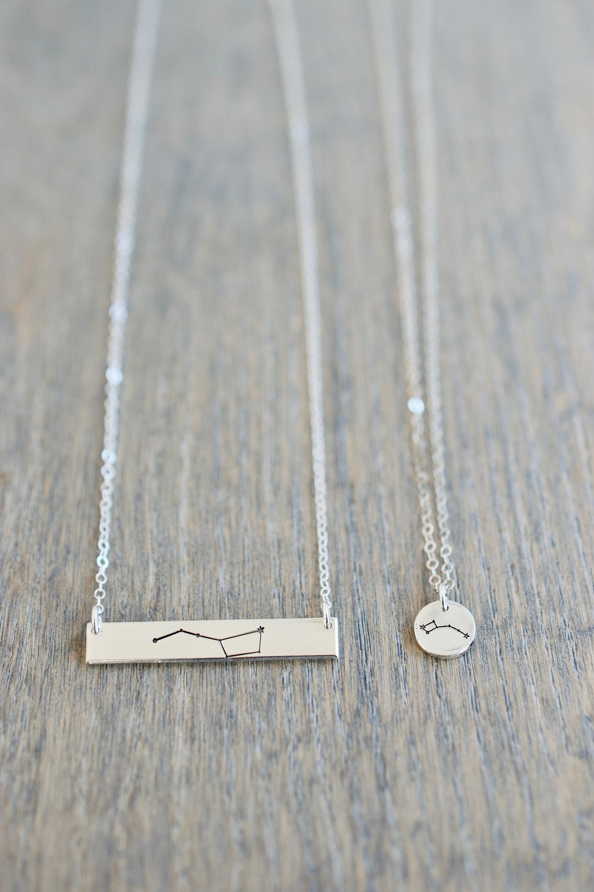 Big Dipper Little Dipper Necklace Set - Sterling Silver, 14kt Gold Filled, 14kt Rose Gold Filled