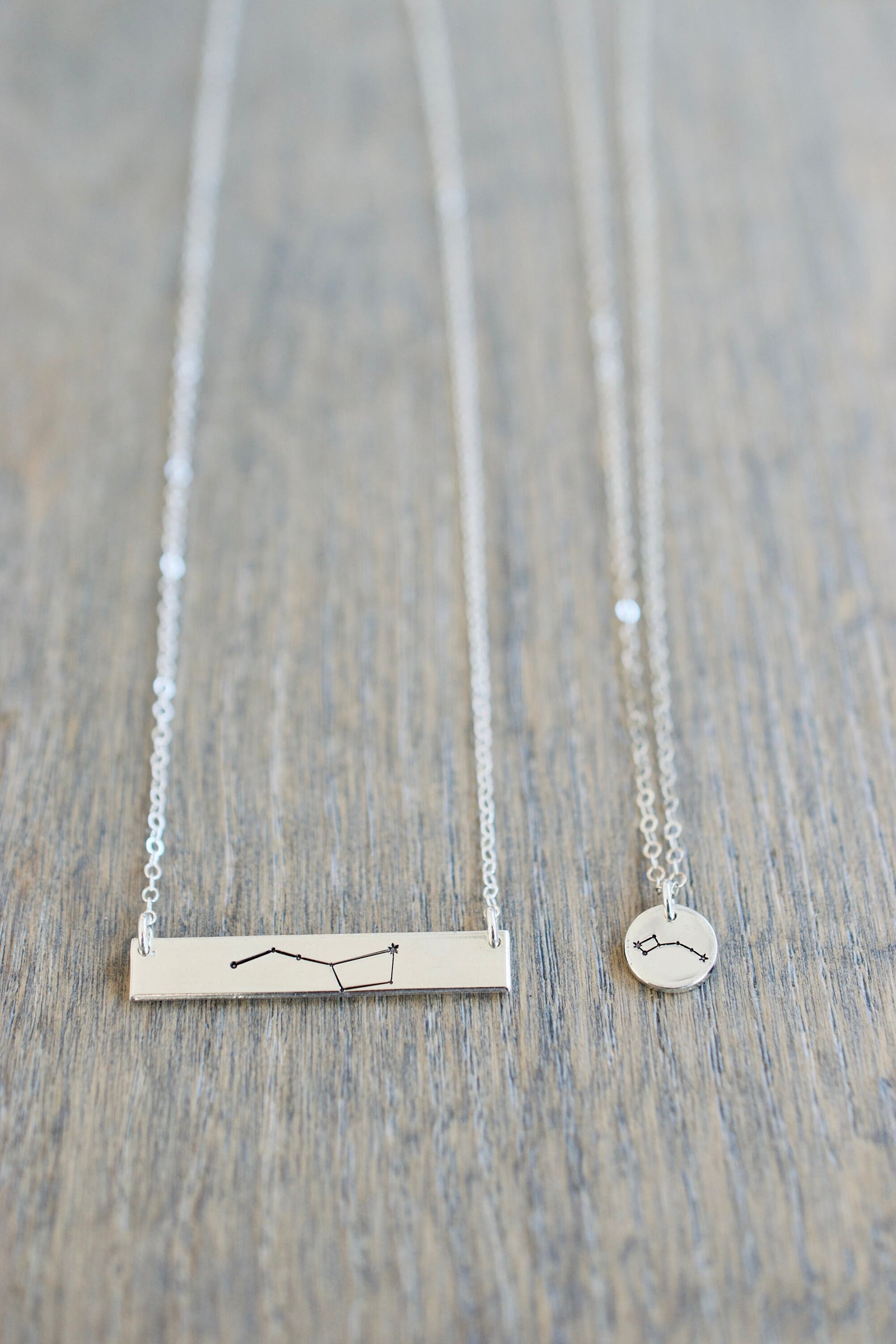 Big Dipper Little Dipper Necklace Set - Sterling Silver, 14kt Gold Filled, 14kt Rose Gold Filled
