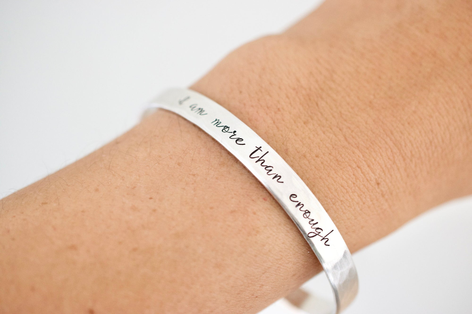 I am more than enough Cuff Bracelet - Bracelet for Women - 1/4 inch