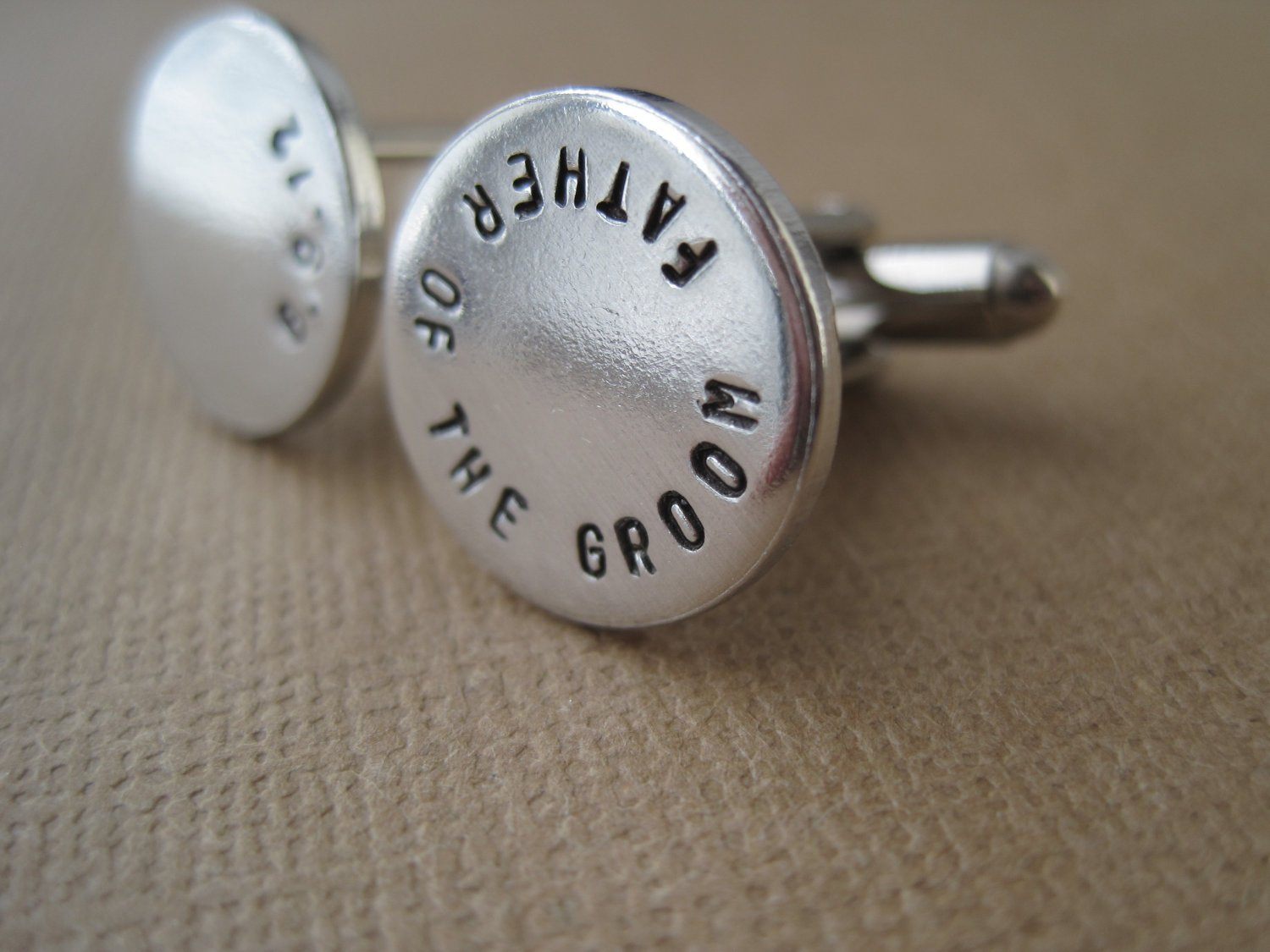 Father of the Groom Cufflinks, side view