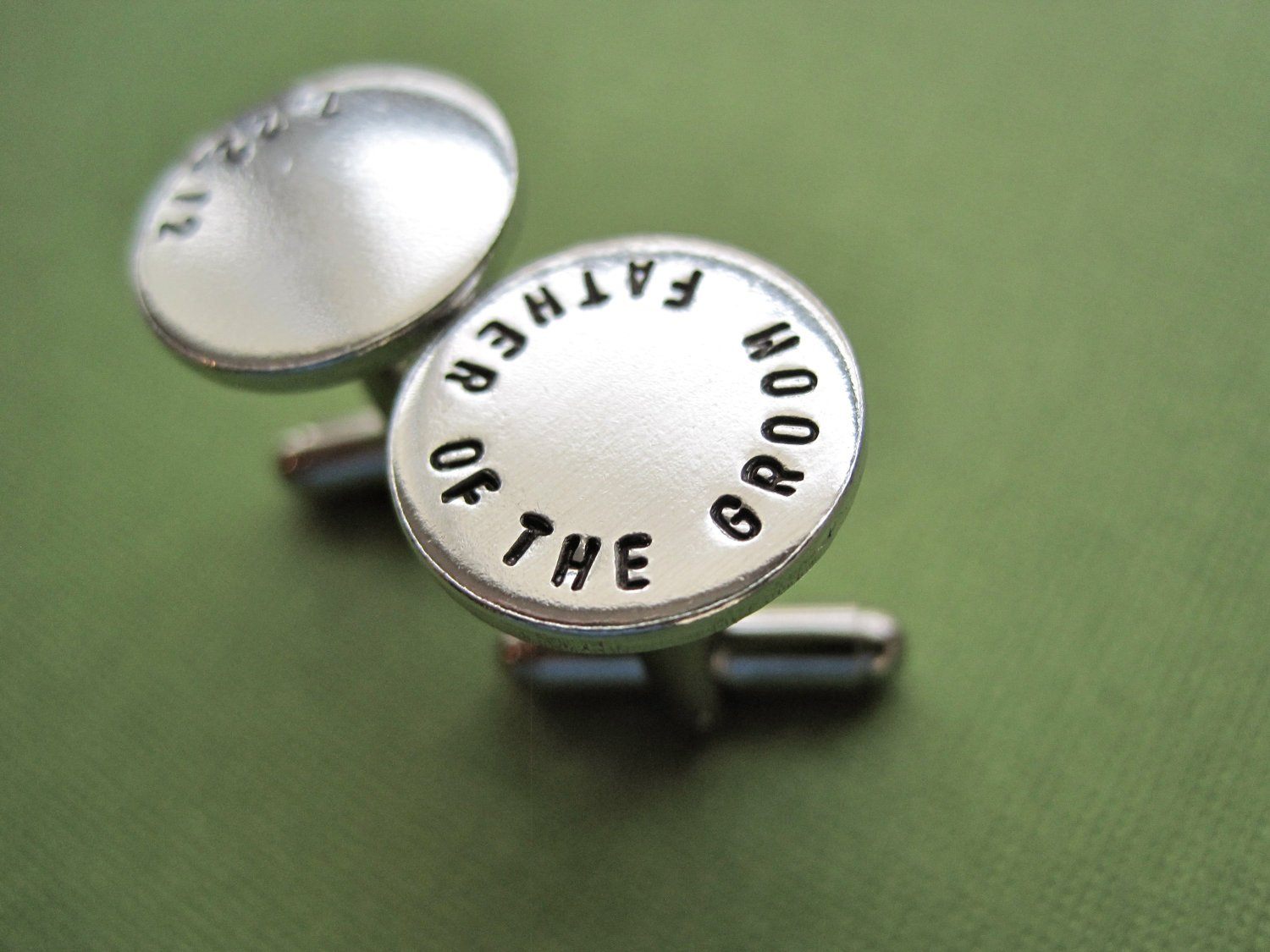 Father of the Groom Cufflinks, view from right 