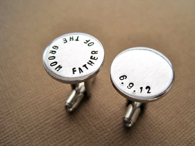 Father of the Groom Cufflinks, close up