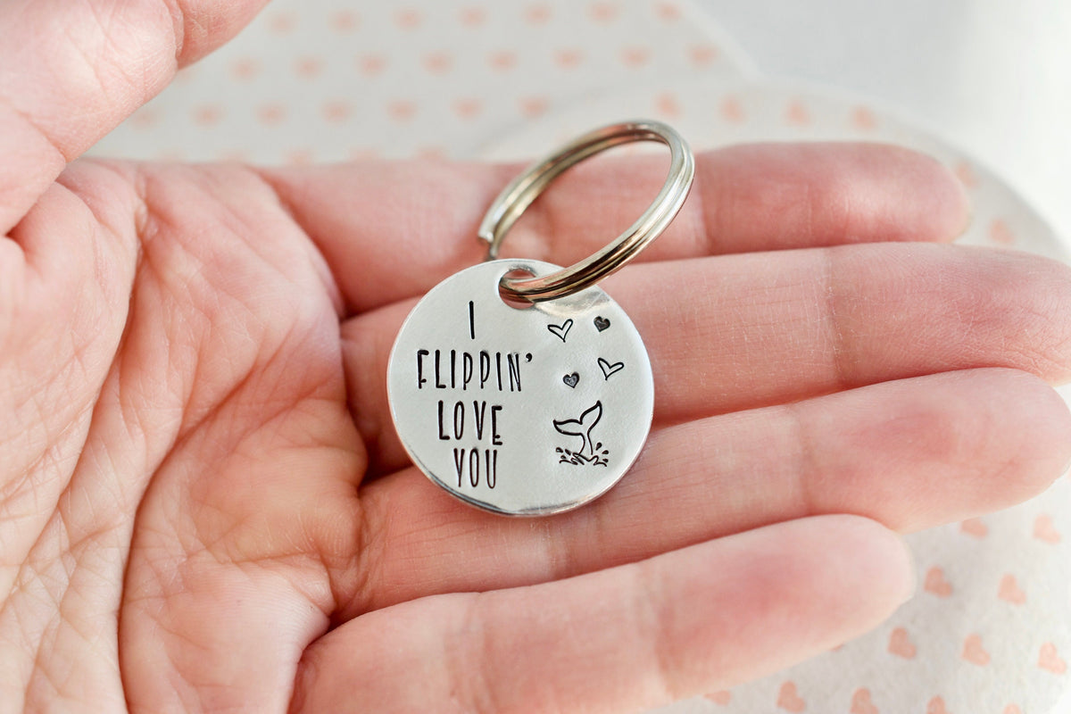 I flippin love you Keychain - Whale Keychain