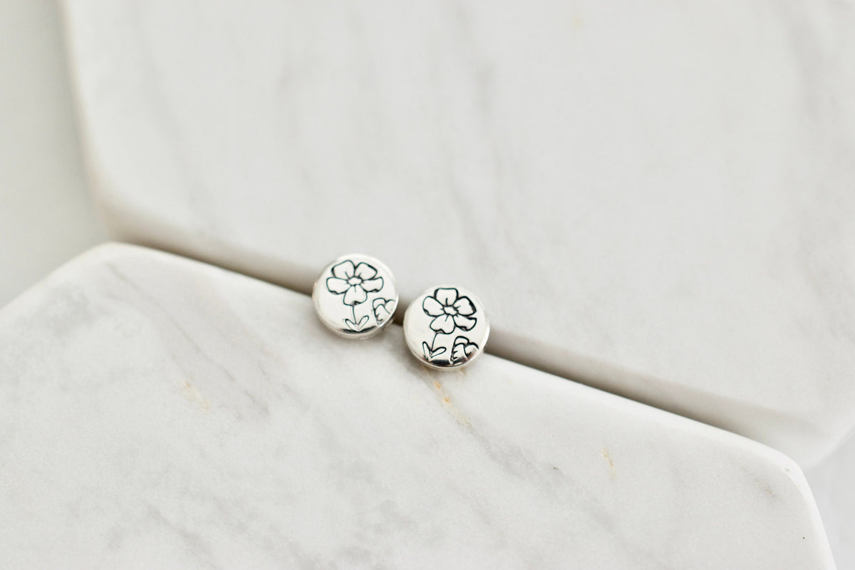 Cosmos Earrings - October Birth Flower