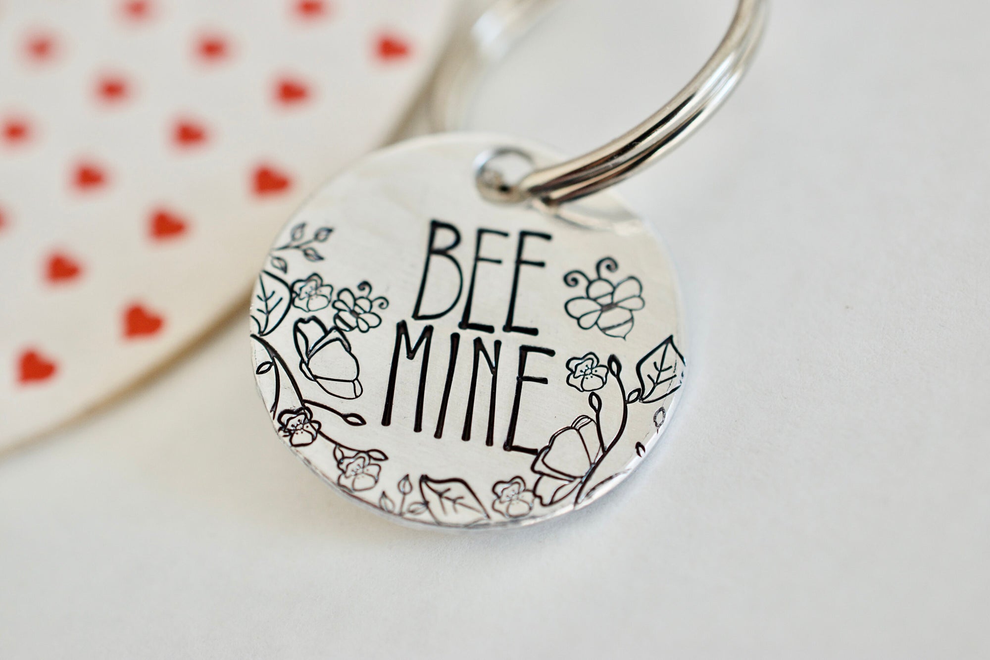 Be Mine Keychain - Bee Valentine's Day Keychain