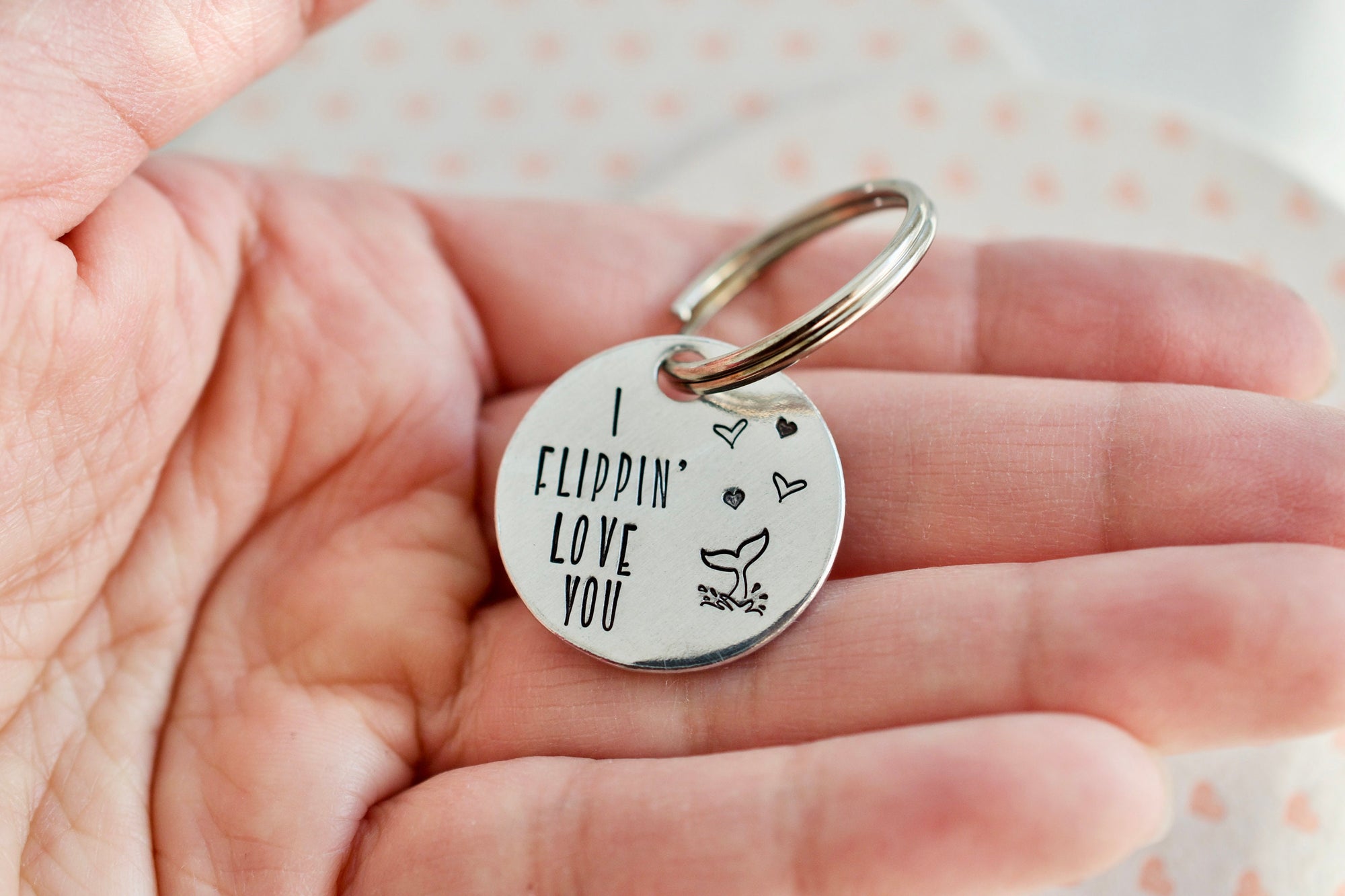 I flippin love you Keychain - Whale Keychain