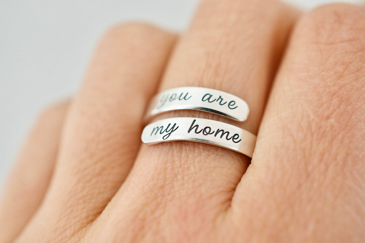 You are my Home Wrap Ring - Sterling, Rose Gold, Gold Ring