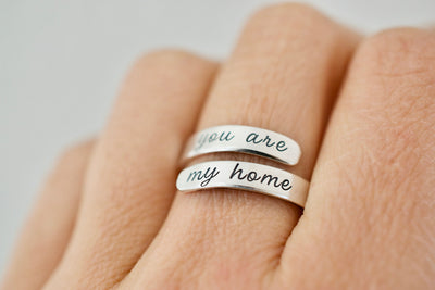 You are my Home Wrap Ring - Sterling, Rose Gold, Gold Ring