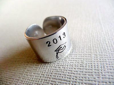 Graduation Ring | Hand Stamped Ring