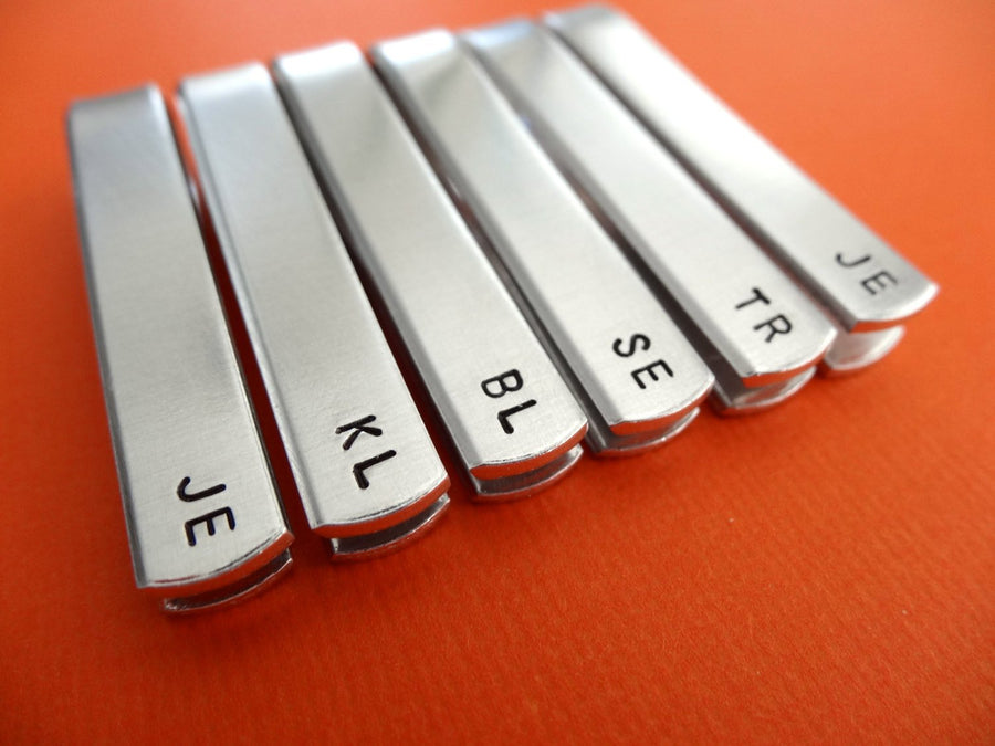 Set of 6 Personalized Tie Clips 