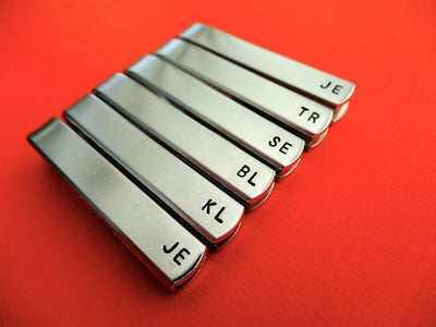 Set of 6 Personalized Tie Clips